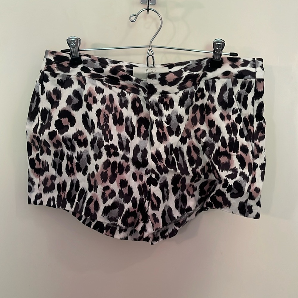 Joie leopard linen shorts